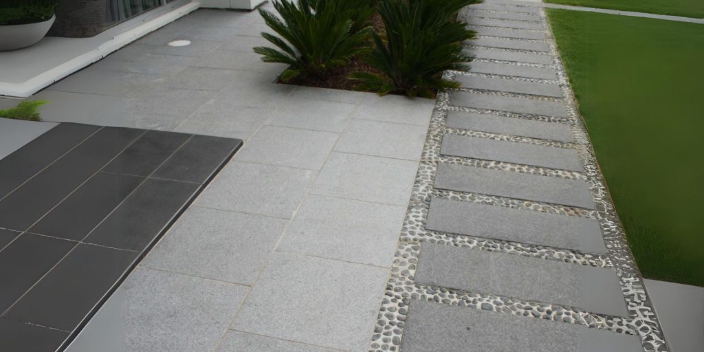 natural stone tiles incorporated outside of a Dubai Villa