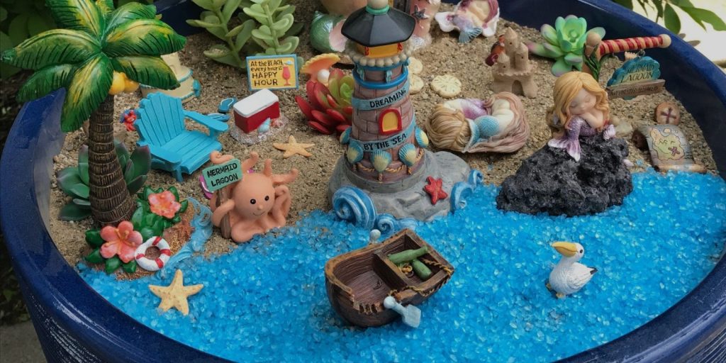 Beach-Themed Fairy Garden Ideas in Pots