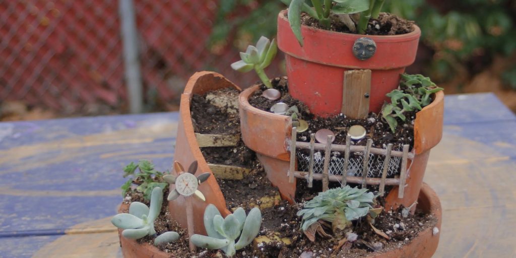 Broken Pot Fairy Garden