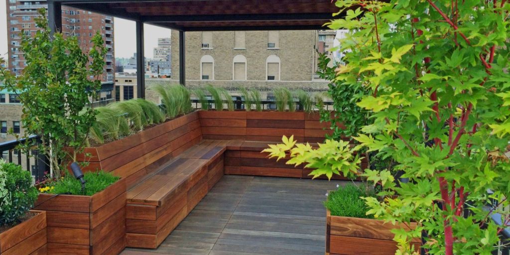 Built-In Benches with Planters