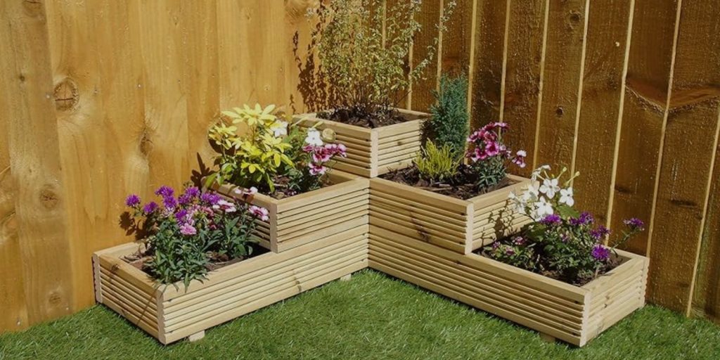 Multi-Tiered Corner Flower Beds