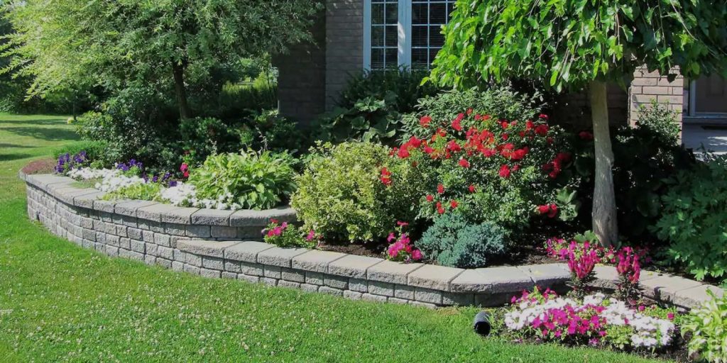 Stone-Layered Flower Beds