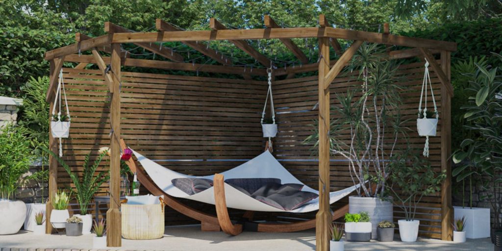 Corner Wooden Pergola