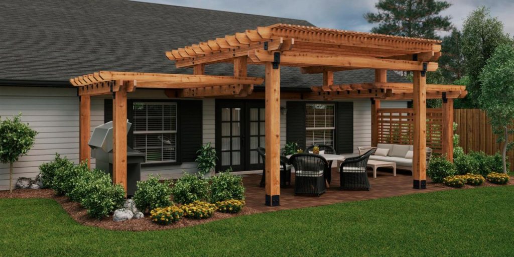 Double-Layer Wooden Pergola