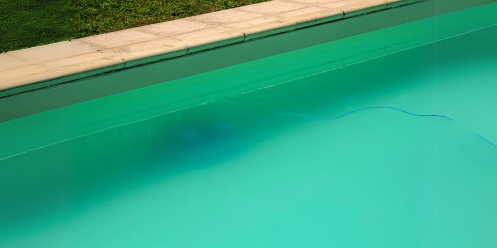 Cloudy water in an uncleaned pool