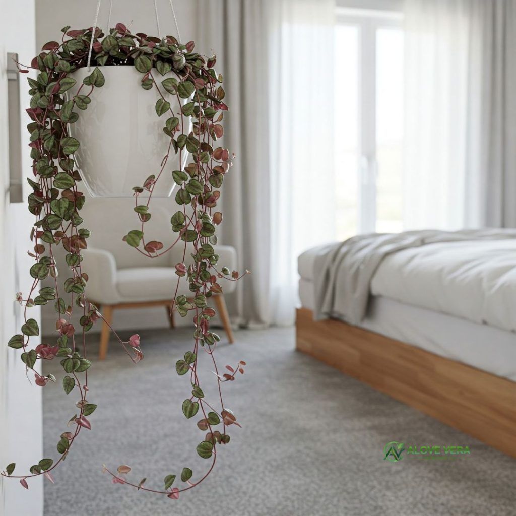 String of Hearts romntic Indoor Plant in a bedroom