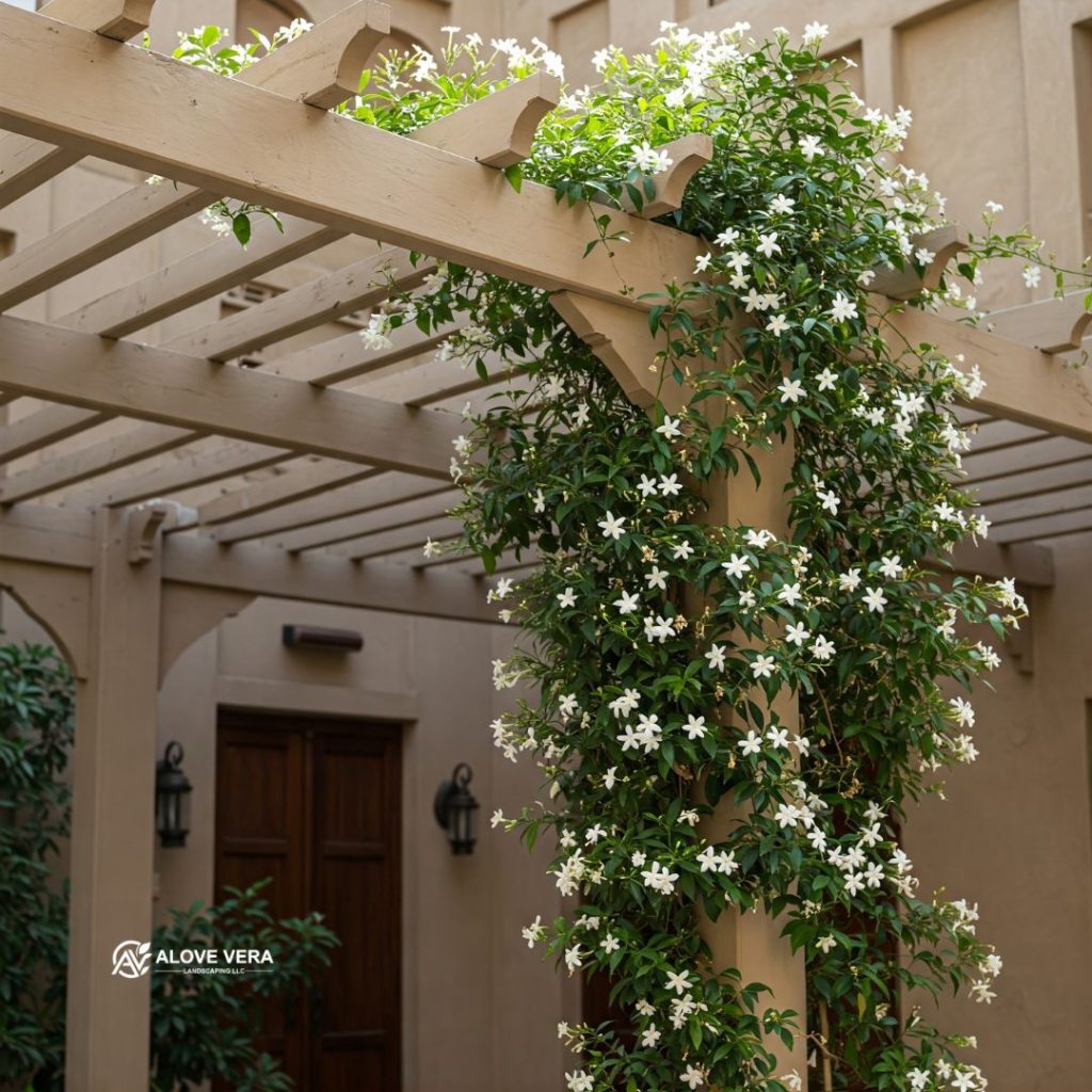 The Best Climbing Plants for Pergolas in Dubai 4 Arabian Jasmine for pergola