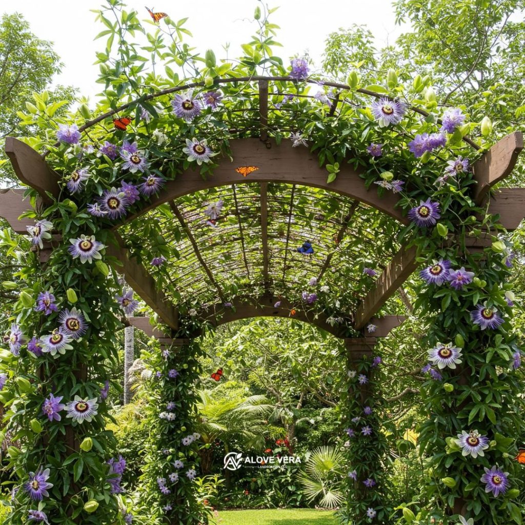 The Best Climbing Plants for Pergolas in Dubai 5 Passionflower veil for pergola