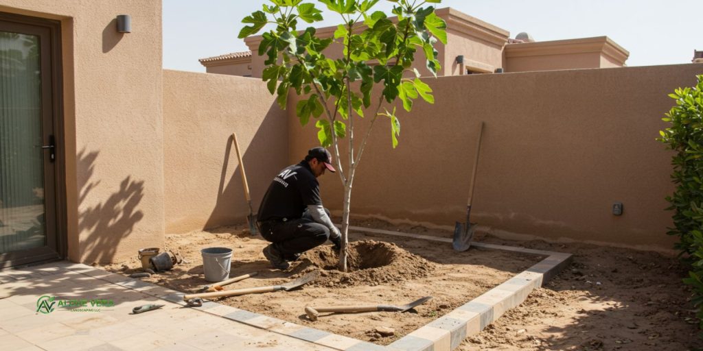 Top Fruit Trees to Grow in the UAE 3 Fig Tree (Ficus carica) installation in uae