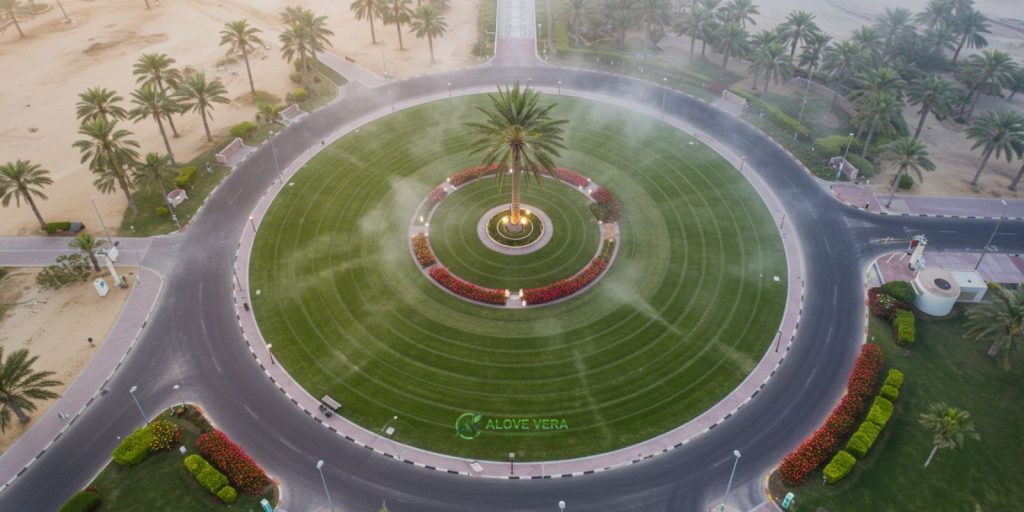 7 Trending Lawn Mowing Patterns for Luxury UAE Lawns 6 Oasis Spiral Lawn Mowing Pattern