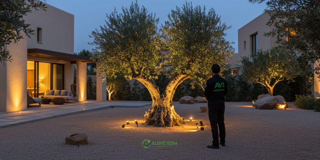 Top Fruit Trees to Grow in the UAE 5 olive tree installation in Dubai