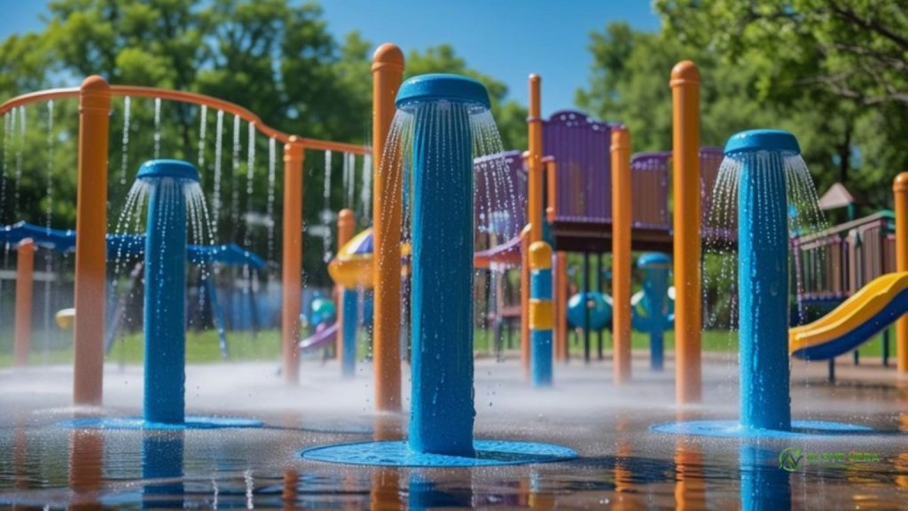 Playground Water Features: Cooling Solutions for Dubai Schools & Parks 13 cooling mist poles