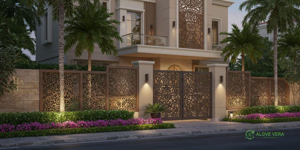 Landscaping Ideas for Luxury Villa Entrances in Dubai 7 Walls & Gates